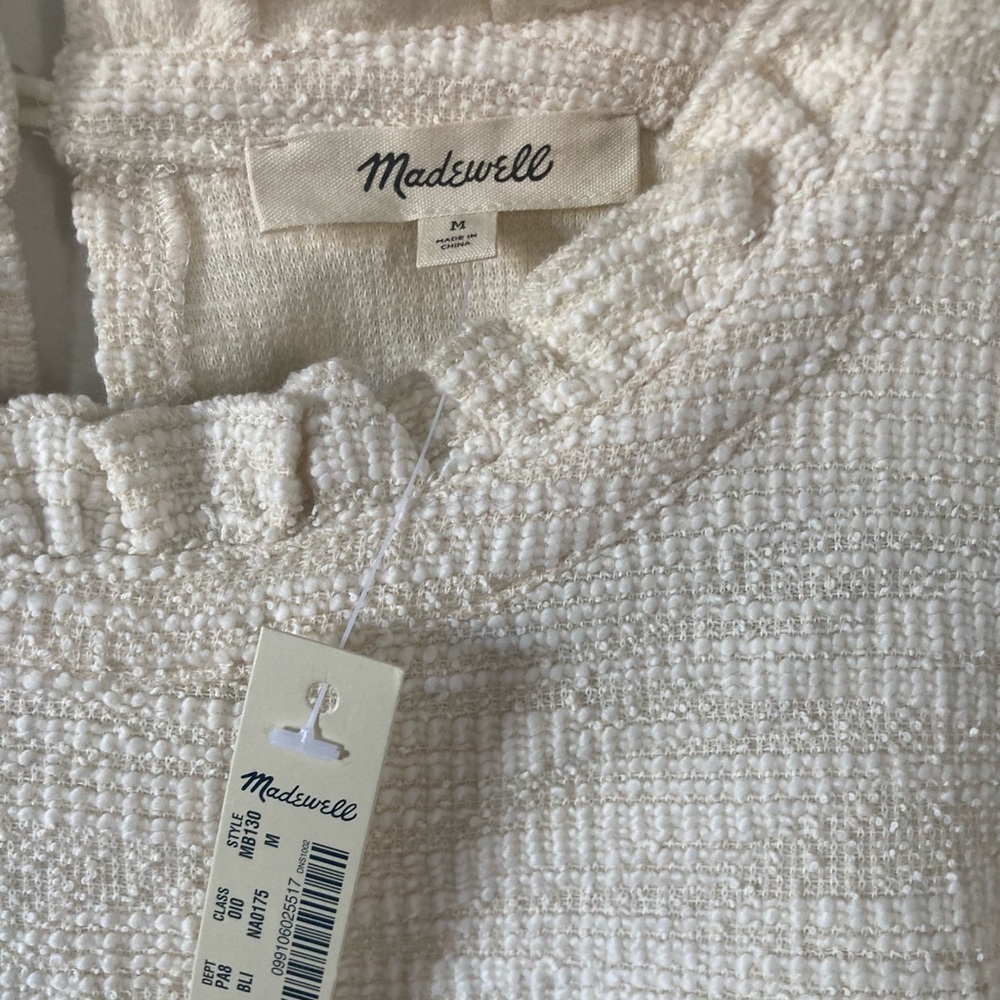 Madewell, new with tags, cream color, short sleeve, cotton
